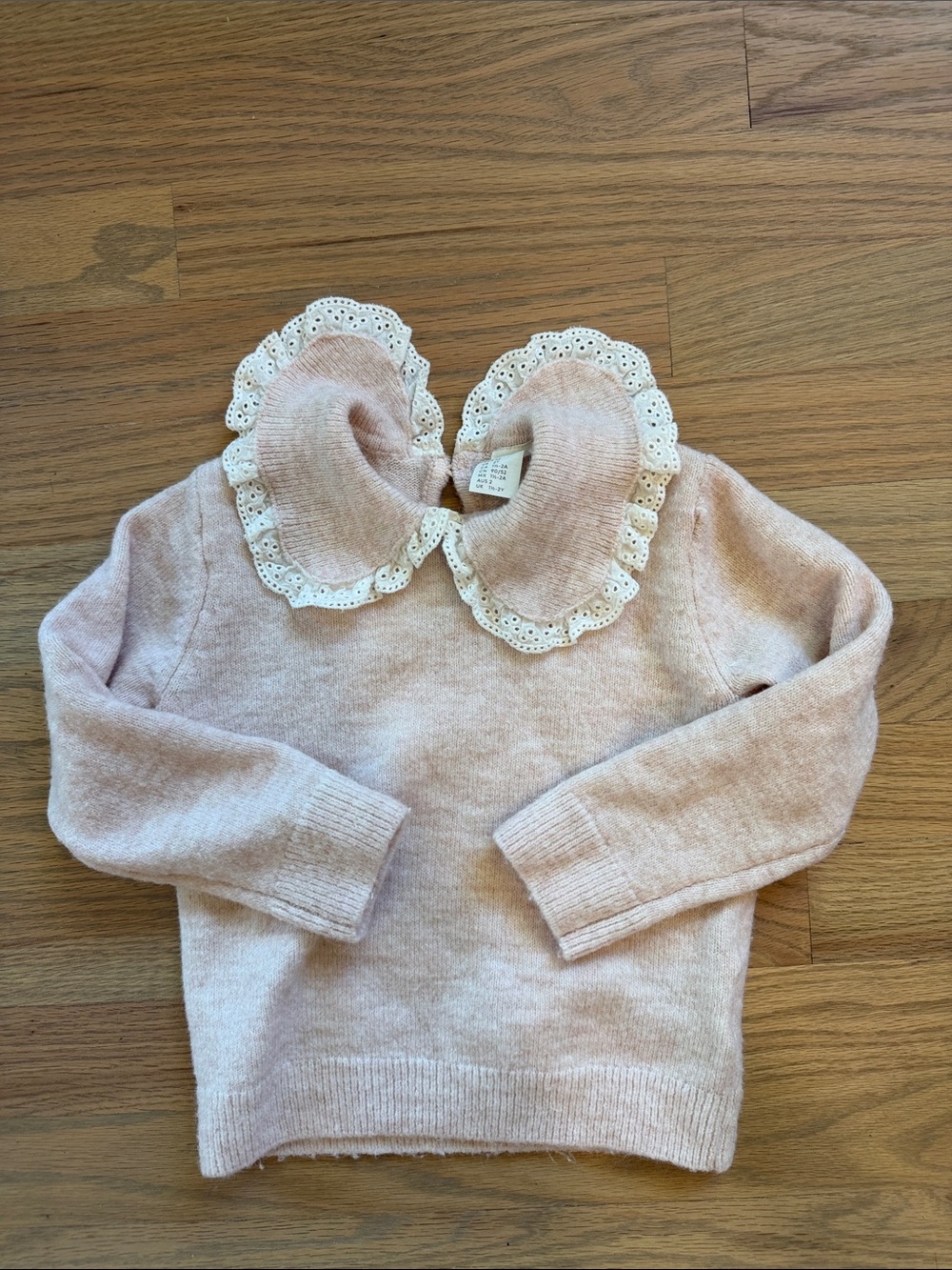 H&M Pink Peter Pan Collar Knit Sweater 1.5-2Y